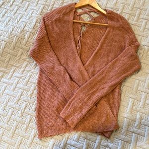 Charlotte Russe cardigan size medium cardigan, dusty pink, cute zigzag detail